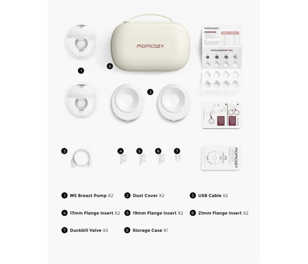 MOMCOZY Outlet Laktator podwójny  M5 (biały) - 1552881 - zdjęcie 4